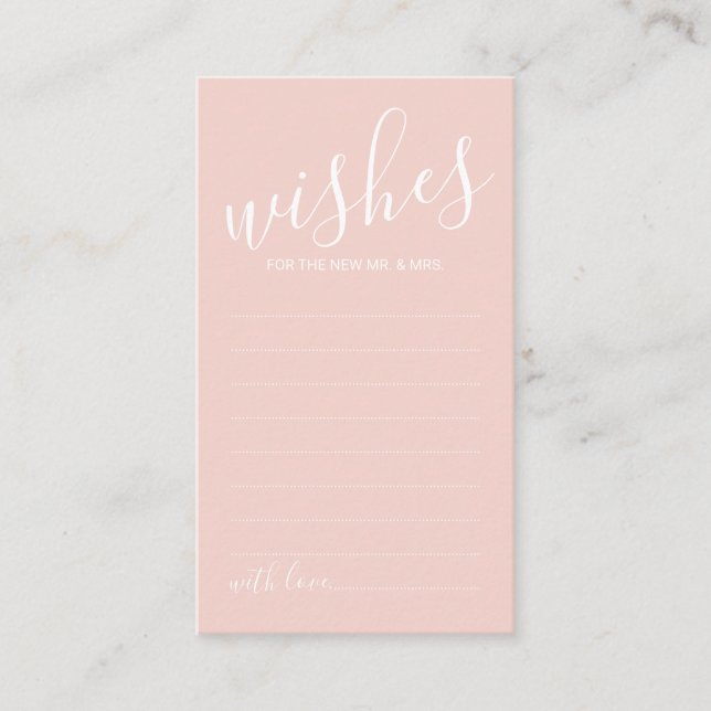 Modern Script Wedding Advice and Wishes Card (Front)