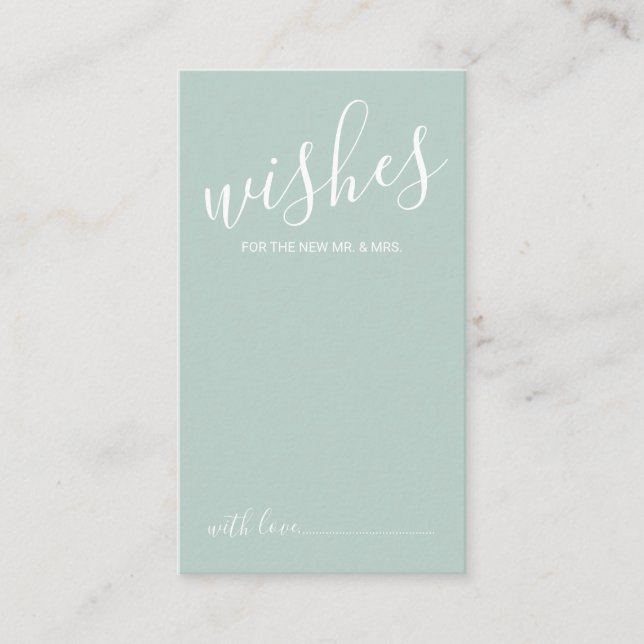Modern Script Wedding Advice and Wishes Card (Front)