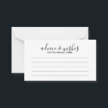 Modern Script Wedding Advice and Wishes Card<br><div class="desc">Modern Script Black and White Wedding Wedding Advice and Wishes Card
featuring title in modern calligraphy font style with details in modern sans serif font style.</div>