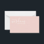 Modern Script Wedding Advice and Wishes Card<br><div class="desc">Add a personal touch to your wedding with a modern script wedding advice and wishes card. This advice card features title 'words of wisdom' with details in white script and sans serif font style on blush pink background. Perfect for wedding, baby shower, birthday party, bridal shower, bachelorette party and any...</div>