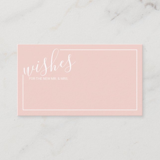 Modern Script Wedding Advice and Wishes Card (Front)