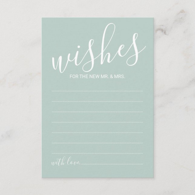 Modern Script Wedding Advice and Wishes Card (Front)