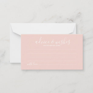 Modern Script Wedding Advice and Wishes Card