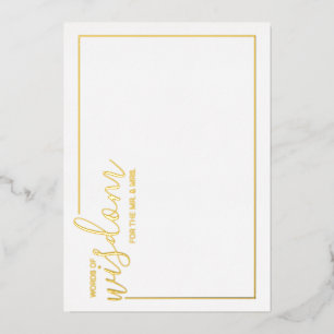 Modern Script Wedding Advice and Wishes Gold