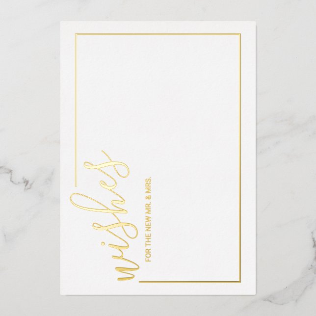 Modern Script Wedding Advice and Wishes Gold (Front)