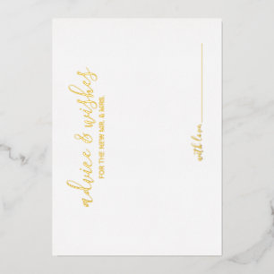 Modern Script Wedding Advice and Wishes Gold