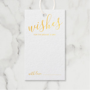 Modern Script Wedding Advice and Wishes Gold Gift Tags