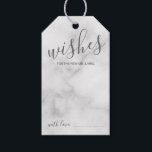 Modern Script Wedding Advice and Wishes Marble Gift Tags<br><div class="desc">Add a personal touch to your wedding with a modern script wedding advice and wishes tag card. This advice card features title 'Wishes' in grey modern script font style and details in modern sans serif font style on white marble background. Perfect for wedding, baby shower, birthday party, bridal shower, bachelorette...</div>