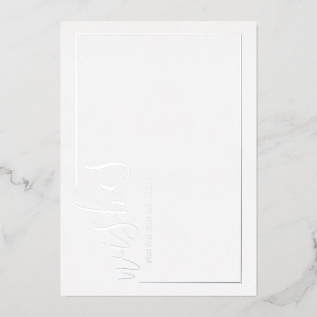 Modern Script Wedding Advice and Wishes Silver (Front)