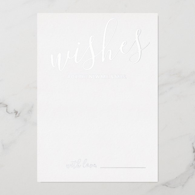 Modern Script Wedding Advice and Wishes Silver (Front)