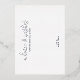 Modern Script Wedding Advice and Wishes Silver