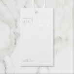 Modern Script Wedding Advice and Wishes Silver Gift Tags<br><div class="desc">Add a personal touch to your wedding with a modern script wedding advice and wishes tag card. This advice card features title 'words of wisdom' with details in real silver foil script and sans serif font style on white background. Perfect for wedding, baby shower, birthday party, bridal shower, bachelorette party...</div>