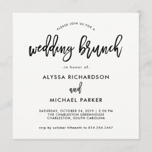 Modern Script   Wedding Brunch Invitation