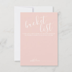 Modern Script Wedding Bucket List Advice Card