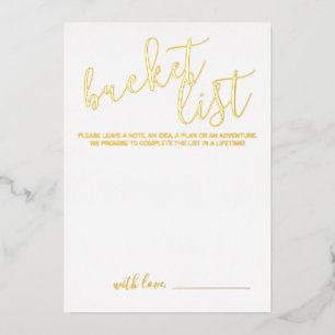 Modern Script Wedding Bucket List Gold