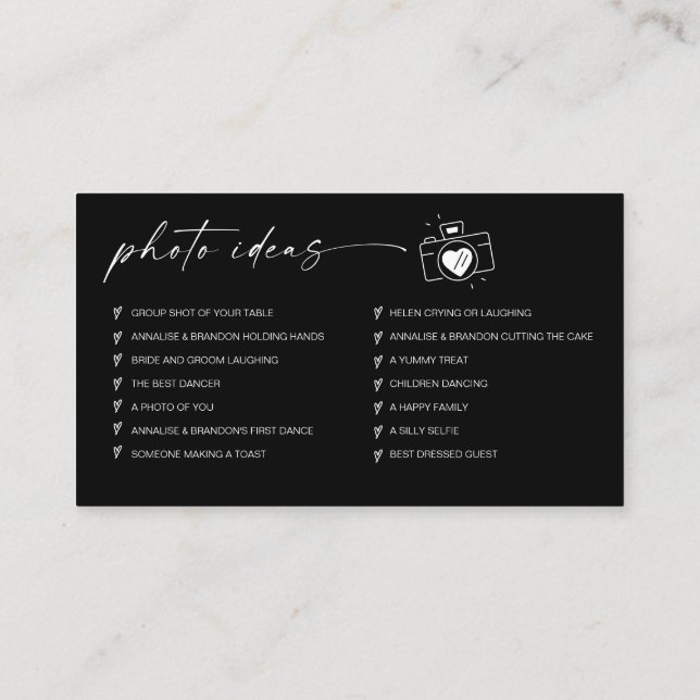 Modern Script Wedding Capture the love QR Code  Enclosure Card (Back)