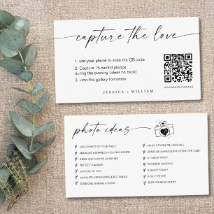 Modern Script Wedding Capture the love QR Code  Enclosure Card