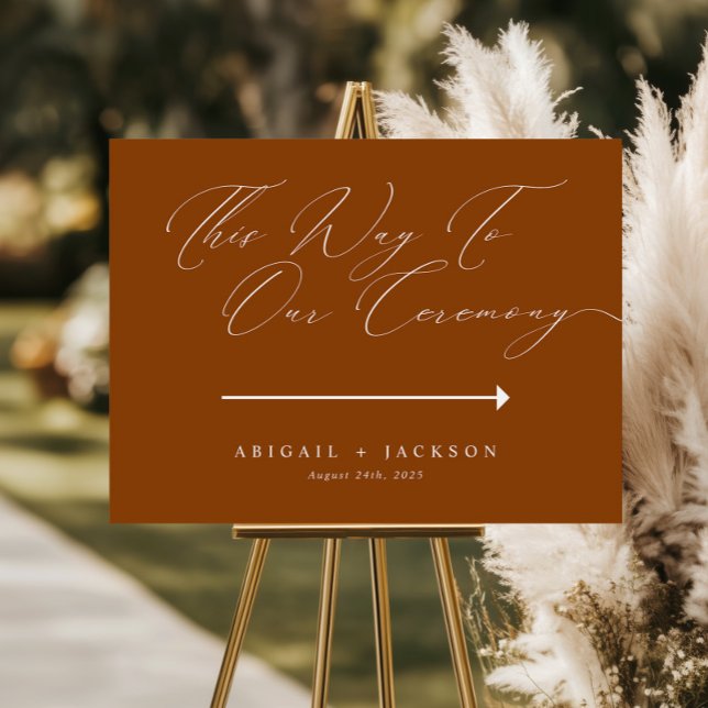 Modern Script Wedding Ceremony Direction This Way Poster (Creator Uploaded)