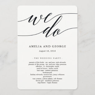 Modern Script Wedding Ceremony Program