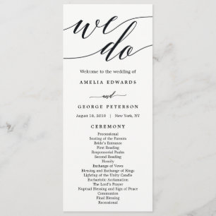 Modern Script Wedding Ceremony Program
