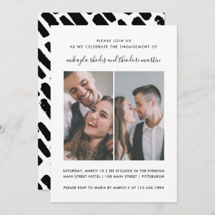 Modern Script Wedding Engagement Photo Invitation