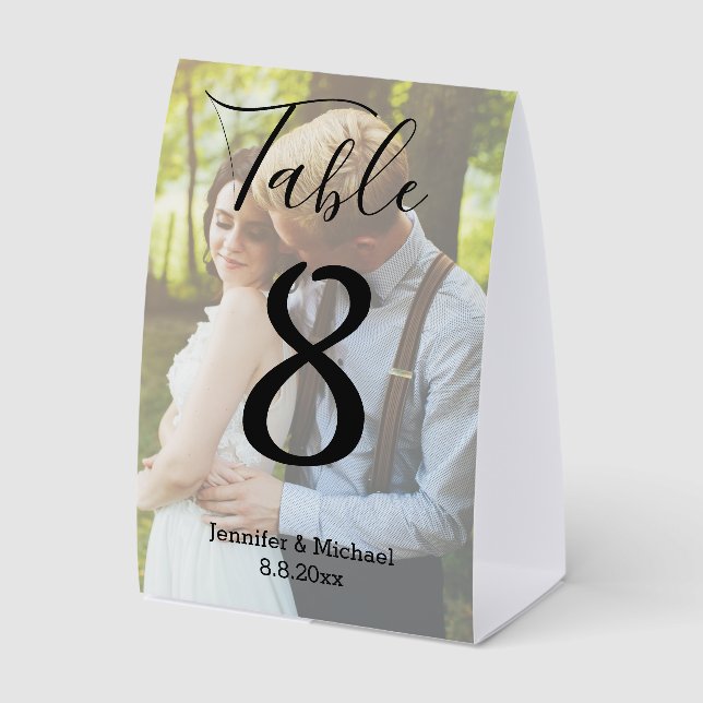 modern script wedding faded photo chic (Front)