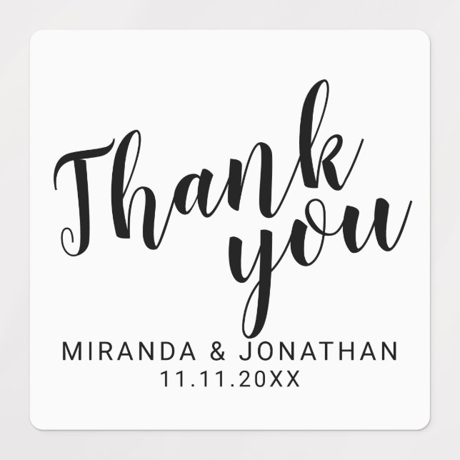 Modern Script Wedding Favour Thank You Labels (Design 1)