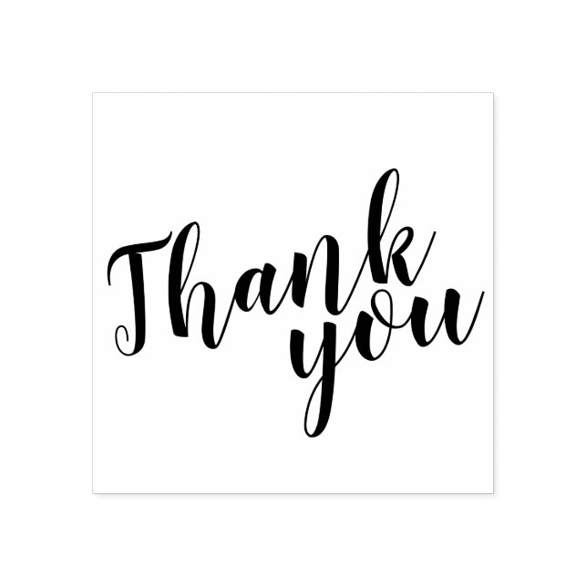 Modern Script Wedding Favour Thank You Rubber Stamp (Imprint)