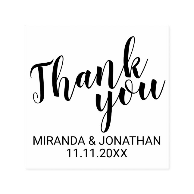 Modern Script Wedding Favour Thank You Self-inking Stamp (Design)
