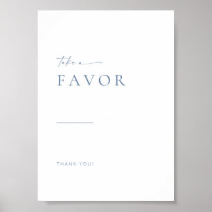 Modern Script Wedding Favours Sign   Blue