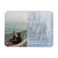 Modern Script Wedding Flexible Photo Magnet