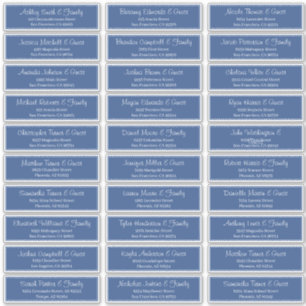 Modern Script Wedding Guest Names Address