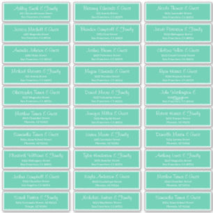 Modern Script Wedding Guest Names Address