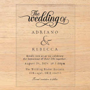 Modern Script Wedding Invite Acrylic Invitations