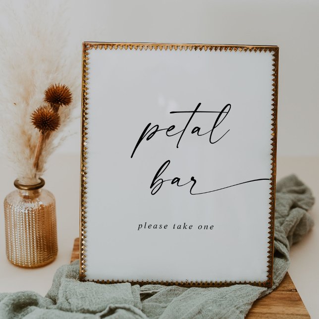 Modern Script Wedding Petal Bar Poster (Creator Uploaded)