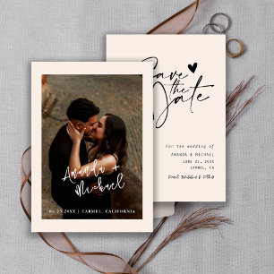 Modern Script Wedding Photo Save The Date