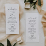 Modern Script Wedding Program<br><div class="desc">This modern script wedding program is perfect for a minimalist wedding. The simple black and white design features unique industrial lettering typography with modern boho style. Customisable in any colour. Keep the design minimal and elegant, as is, or personalise it by adding your own graphics and artwork. Include the name...</div>
