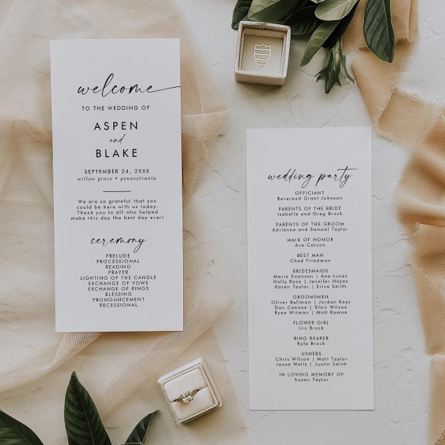 Modern Script Wedding Program (Creator Uploaded)