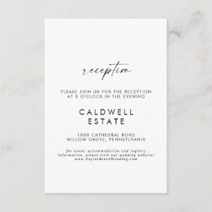 Modern Script Wedding Reception Insert Card
