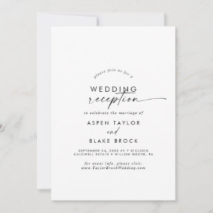 Modern Script Wedding Reception Invitation