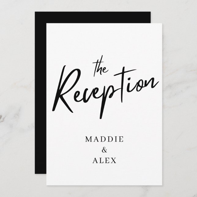 modern script wedding reception invitation (Front/Back)
