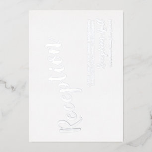 Modern Script Wedding Reception Silver