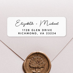 Modern Script Wedding Return Address Label