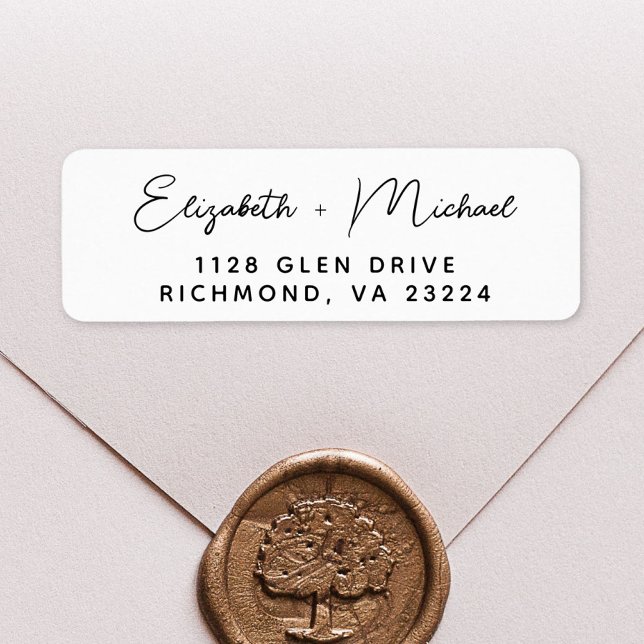 Modern Script Wedding Return Address Label (Creator Uploaded)