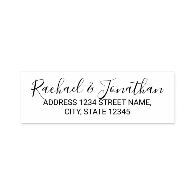 Modern Script Wedding Return Address Self-inking Stamp (Design)