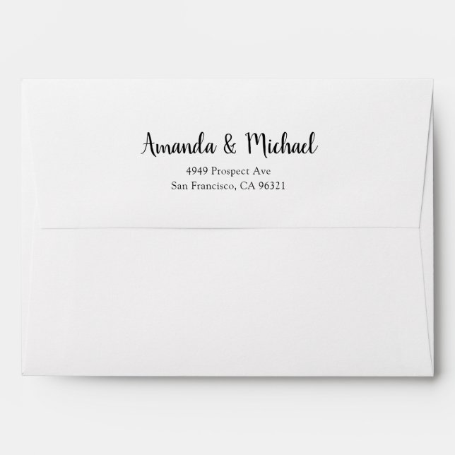 Modern Script Wedding Return Address Template Envelope (Back (Top Flap))