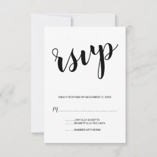 Modern Script Wedding RSVP Card