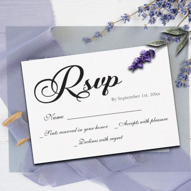 Modern Script Wedding RSVP Card (Creator Uploaded)