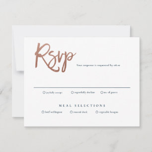 Modern script wedding rsvp card