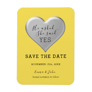 Modern Script Wedding Save The Date Invitation Magnet
